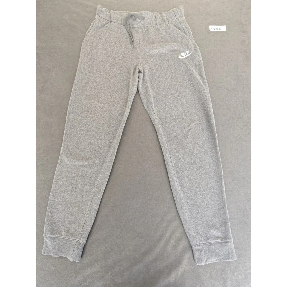 Nike Gray Fleece Jogger Sweatpants Size XL Drawstring Athletic Lounge Pants